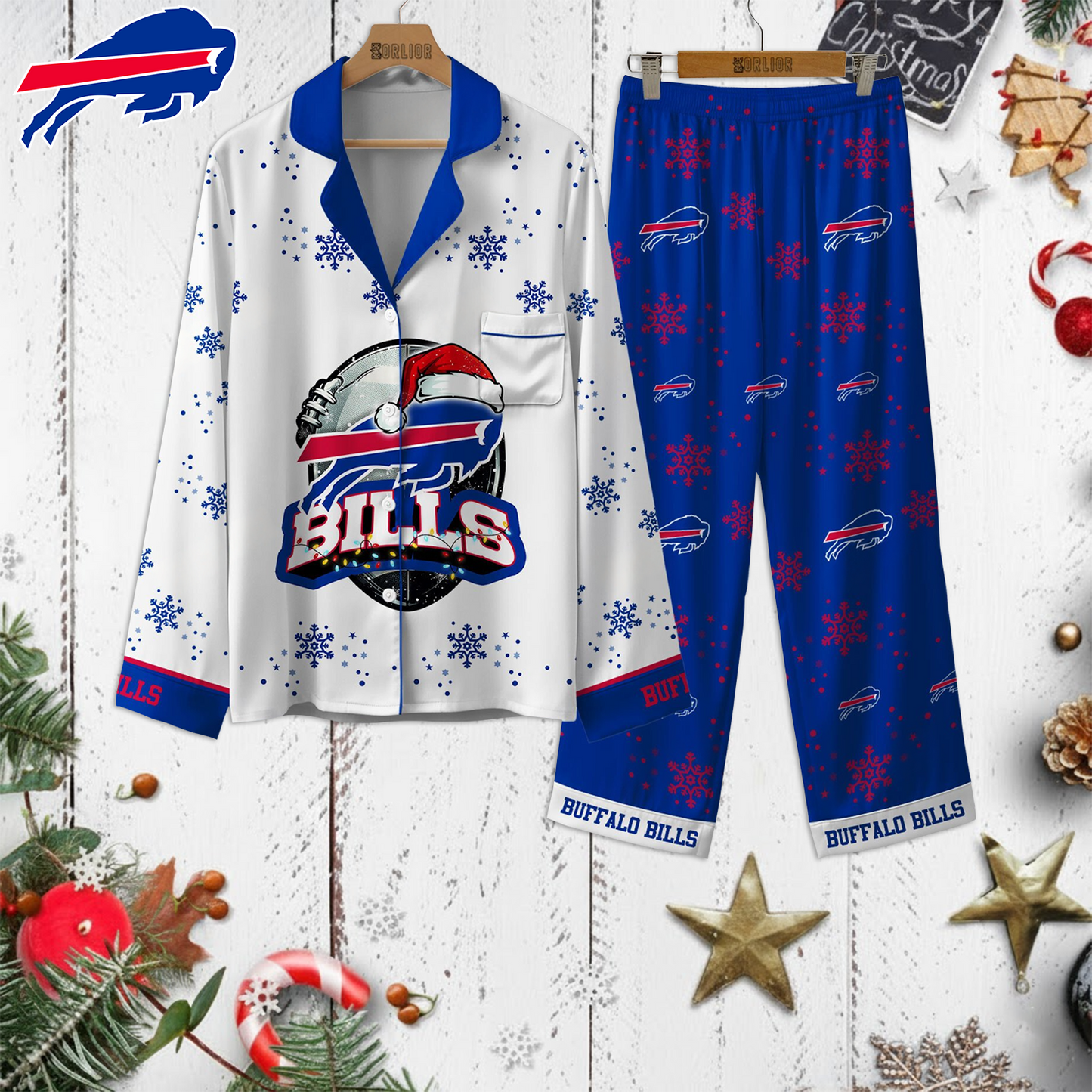 Premium NFL BUF Christmas Pajamas V1 NMD TTV