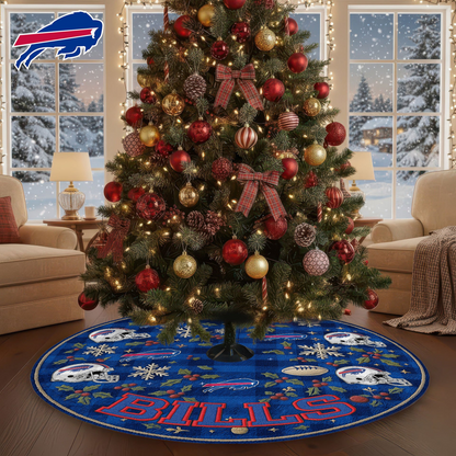 Premium NFL BUF Christmas Tree Skirt V1 NMD TTV