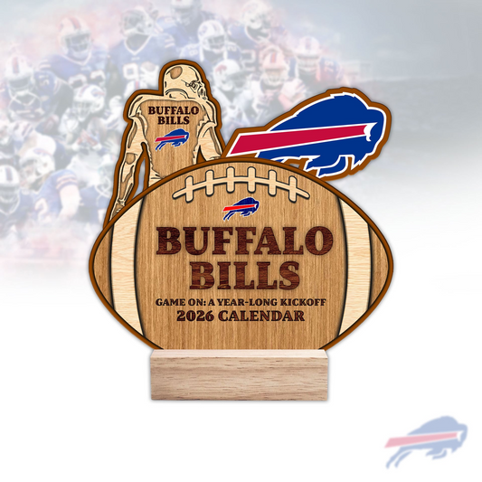 Premium NFL BUF Football Shaped 2026 Calendar V1 NMD TTV