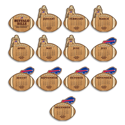 Premium NFL BUF Football Shaped 2026 Calendar V1 NMD TTV