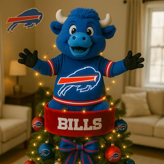 Premium NFL BUF Mascot Acrylic Christmas Tree Topper V1 NAK PTTD