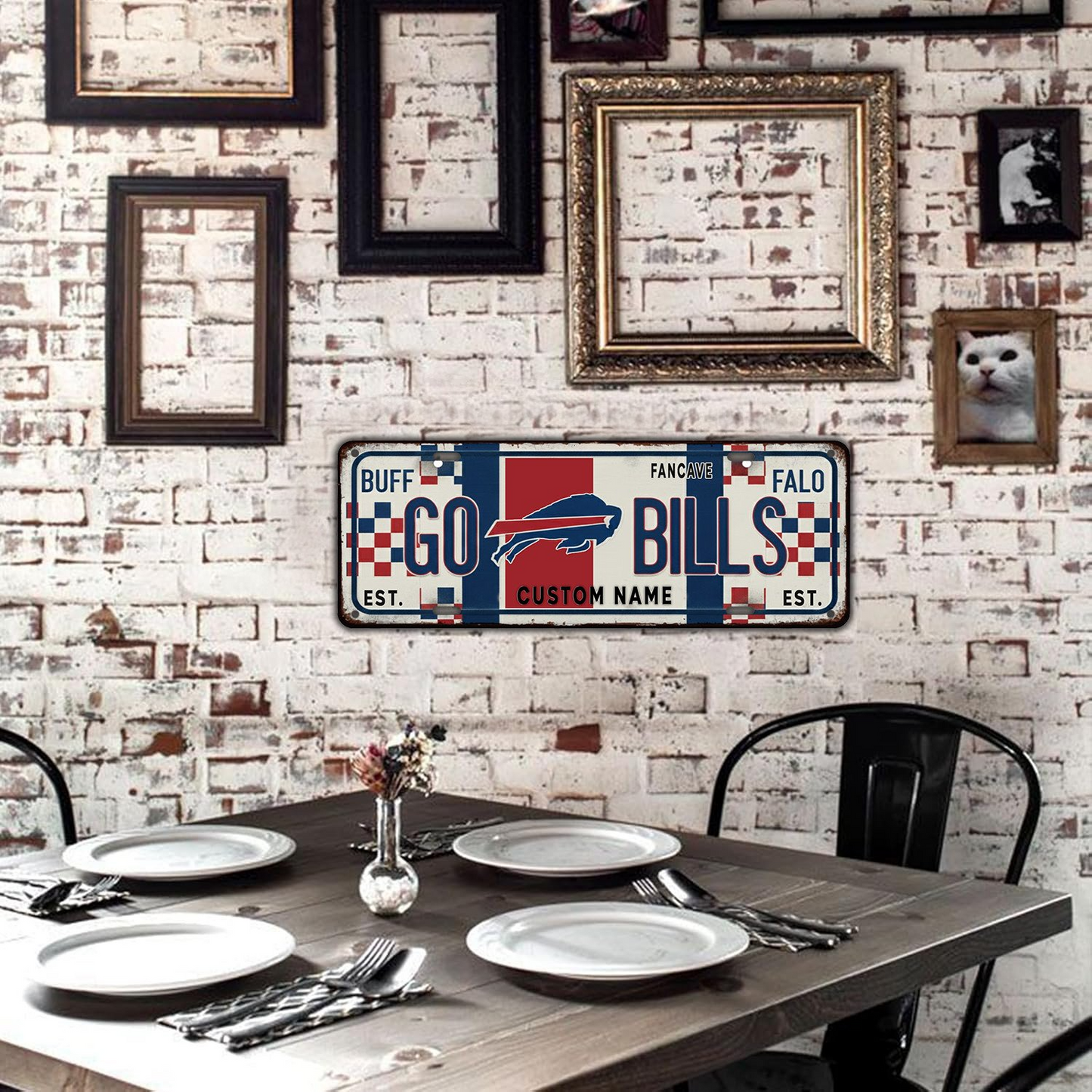 Premium NFL BUF Metal Vintage Wall Sign V1 NMD25 TTV