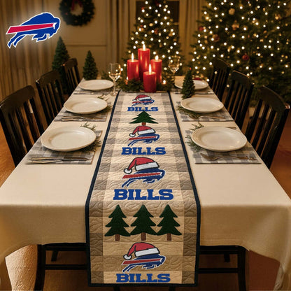 Premium NFL BUF Quilted Christmas Table Runner V1 NMD NHM