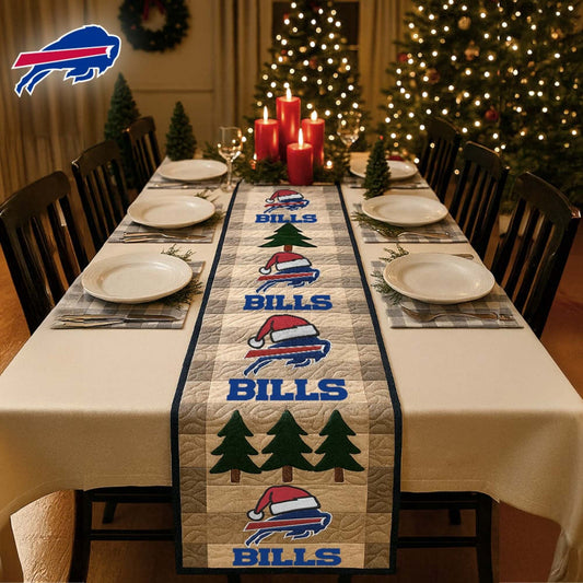 Premium NFL BUF Quilted Christmas Table Runner V1 NMD NHM