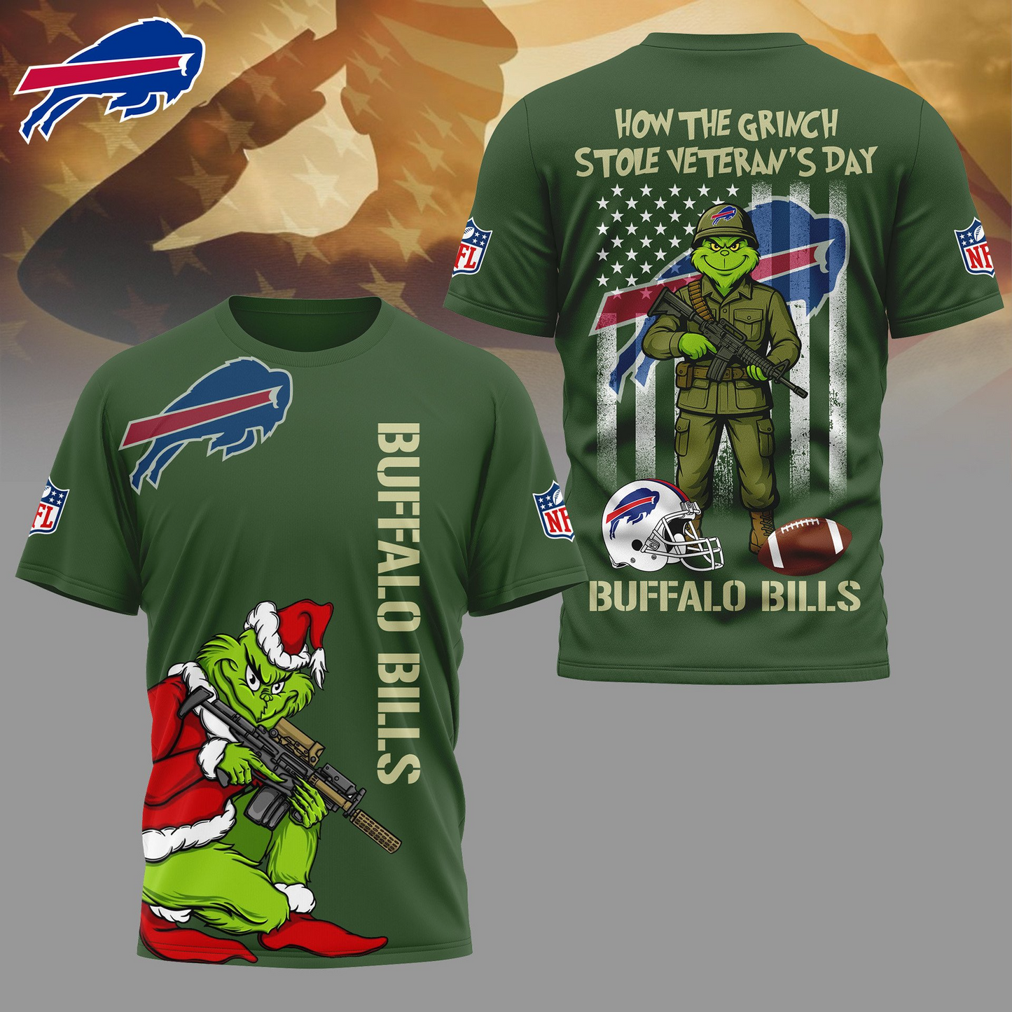 Premium NFL BUF The Grinch Salute Veterans Shirt V1 NMD 311025 TTV