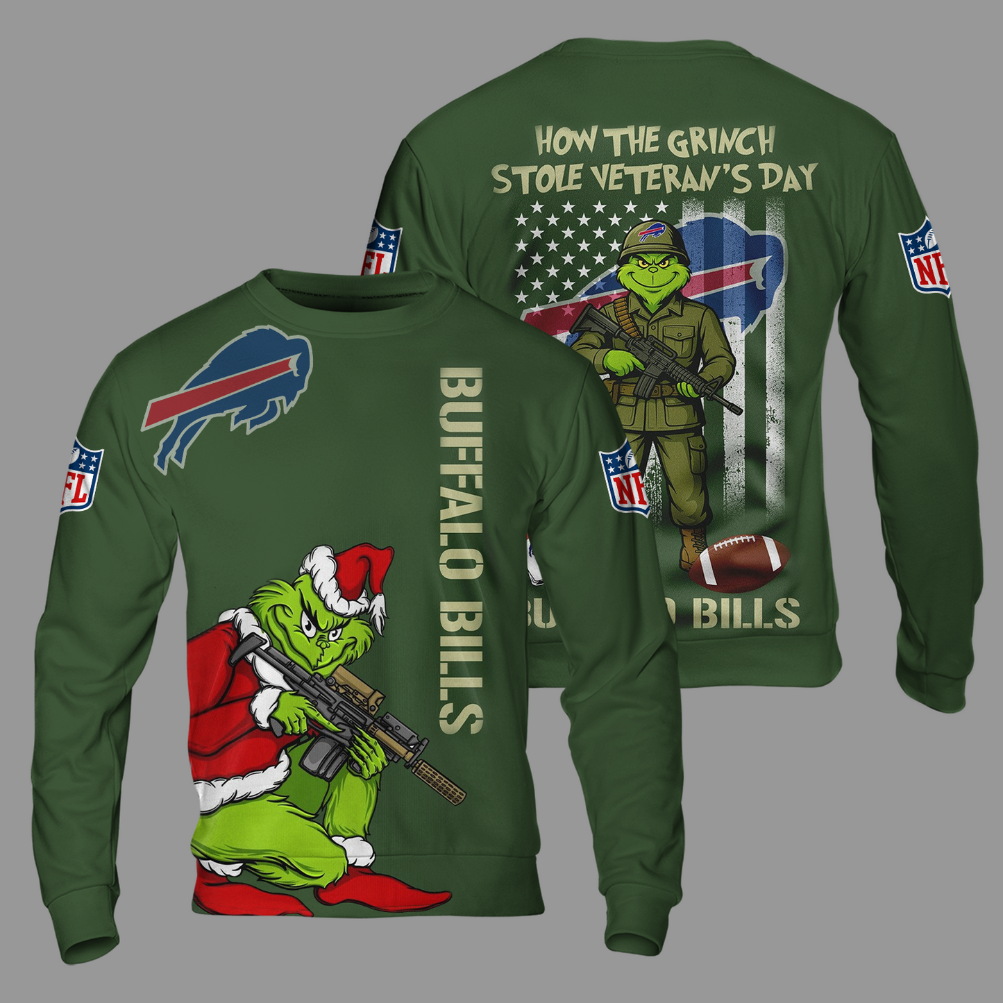 Premium NFL BUF The Grinch Salute Veterans Shirt V1 NMD 311025 TTV