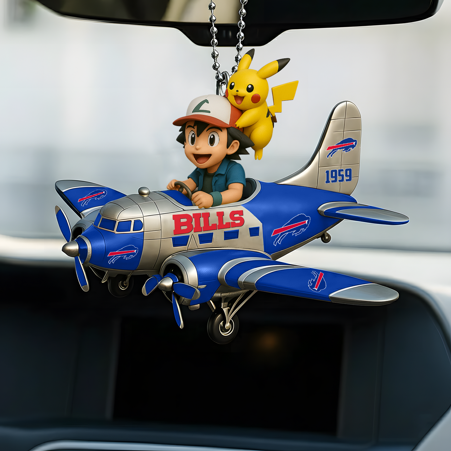 Premium NFL BUF x POK Car Ornament V1 DATND TANTD