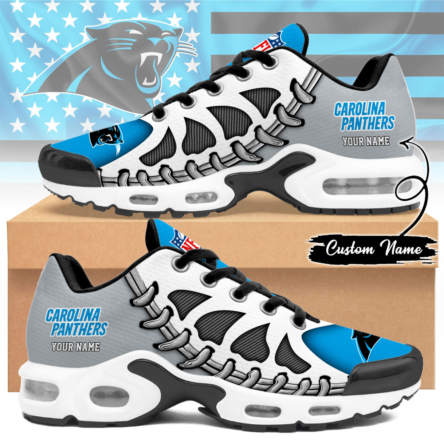 Premium NFL CAR Spine Rush Air Max Sneaker V4 NMD  TTV