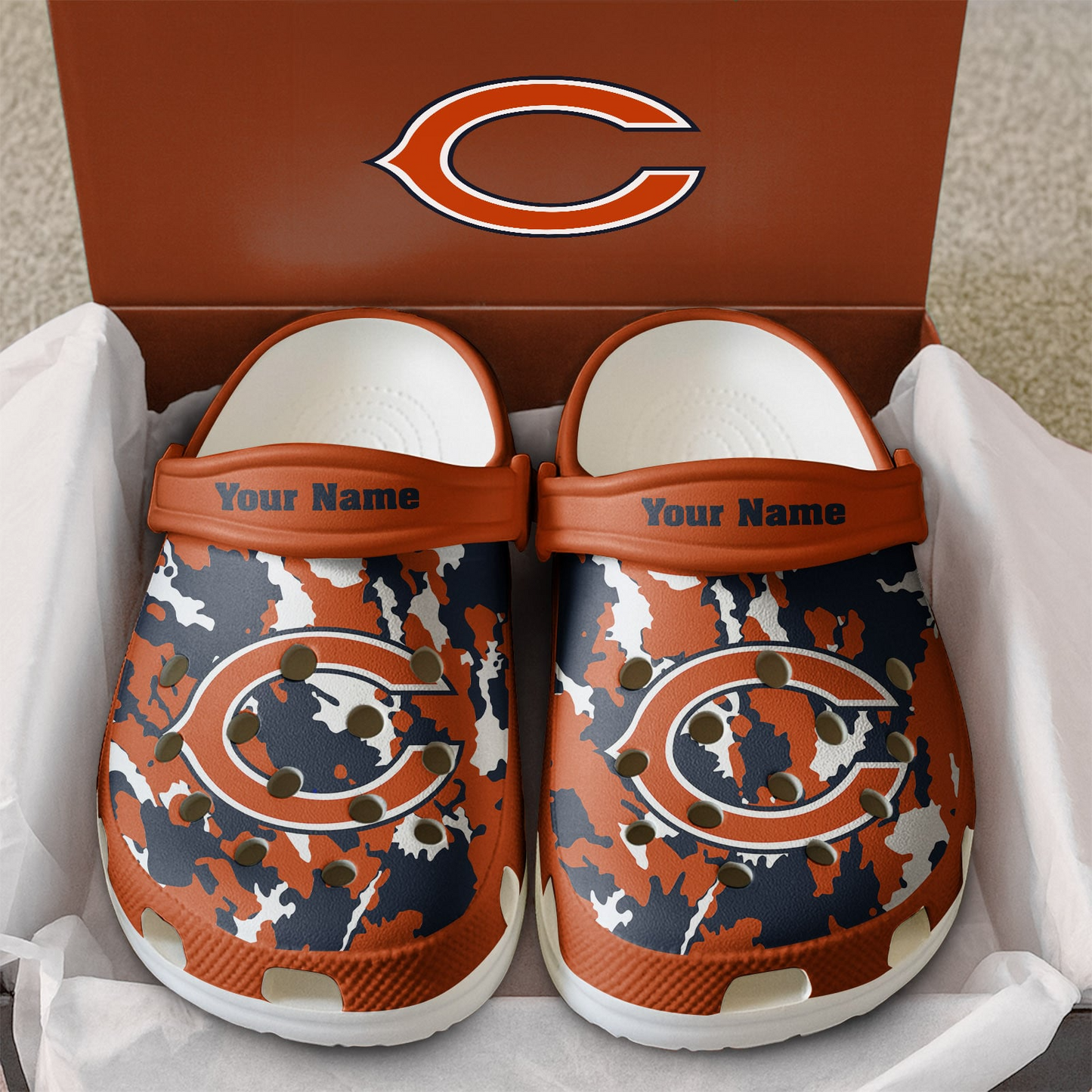 Premium NFL CHI Camo CLogs V1 NMD TTV