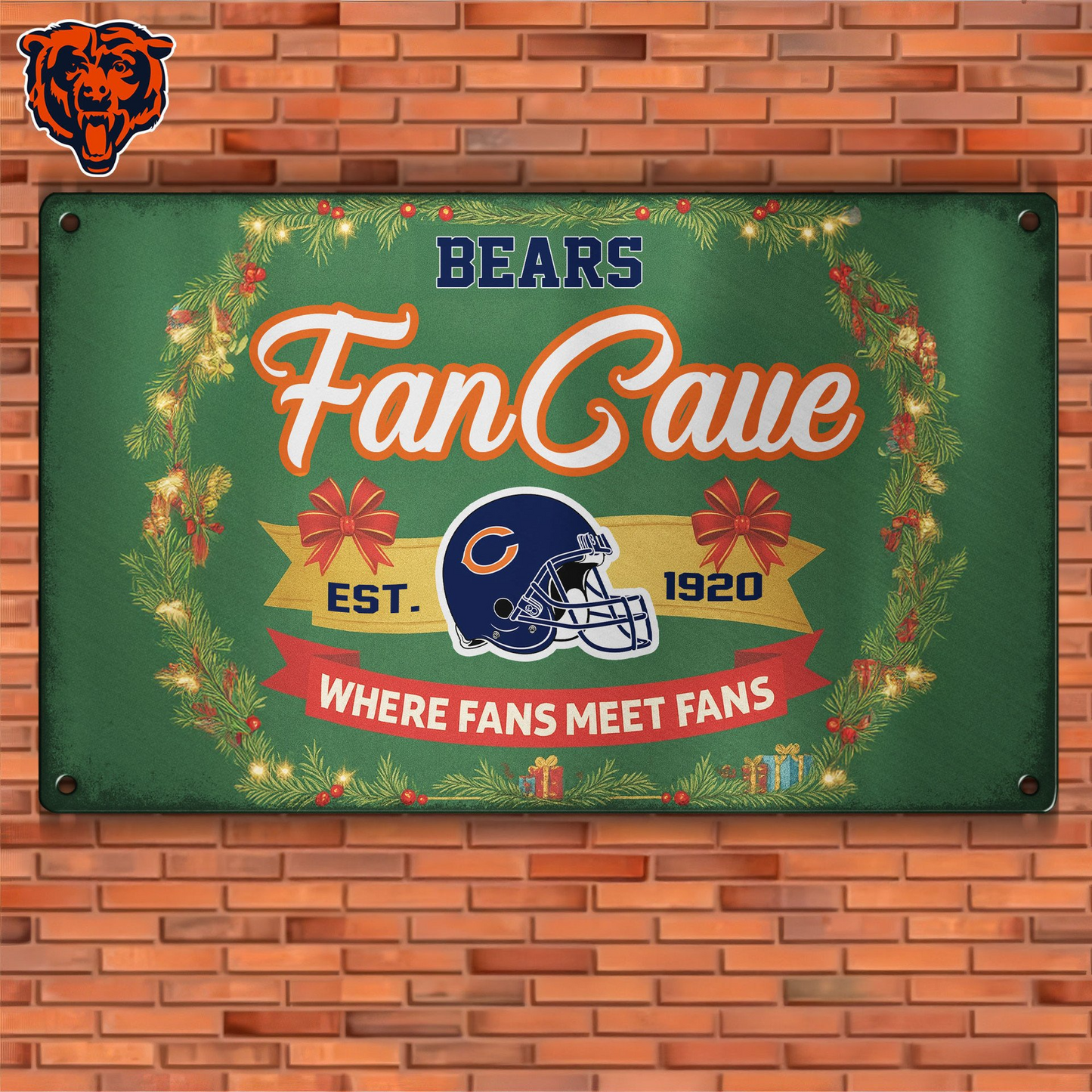Premium NFL CHI Cave Metal Sign V2 NMD TTV