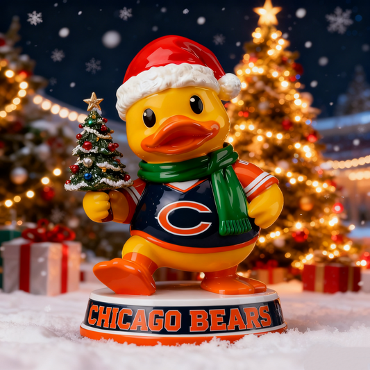 Premium NFL CHI Christmas Duck Arcylic Plaque V1 NMD TTV