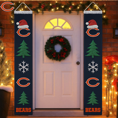 Premium NFL CHI Christmas Merry Christmas Porch Sign V1 NMD NHM