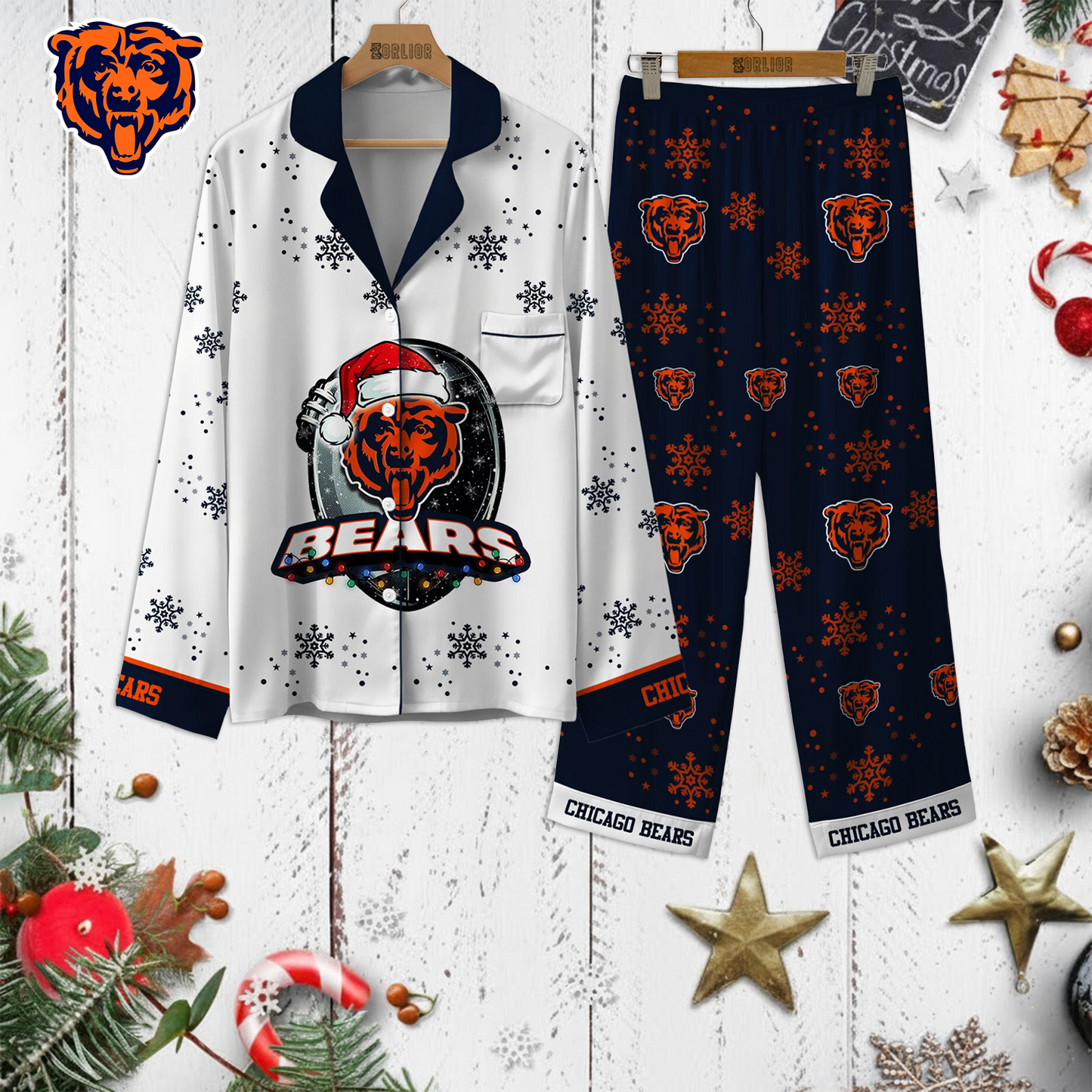 Premium NFL CHI Christmas Pajamas V1 NMD TTV