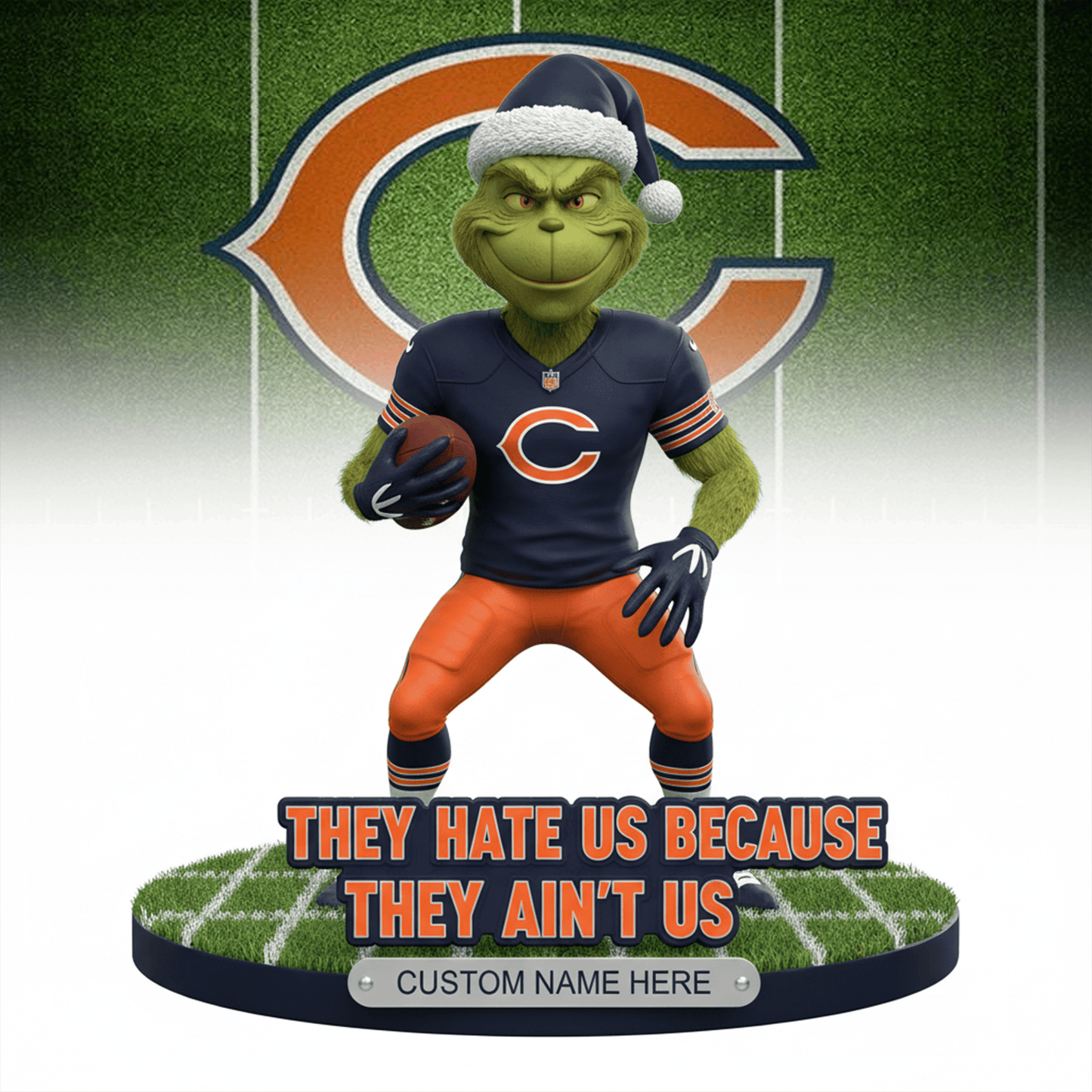 Premium NFL CHI Christmas The Grinch Arcylic Plaque V1 NMD
