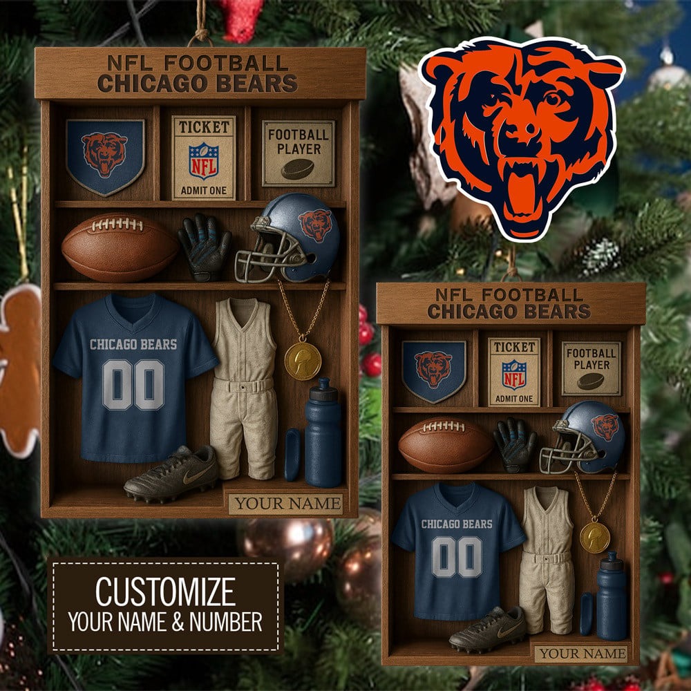 Premium NFL CHI Football Locker Hanging Ornament V1 NMD NHM