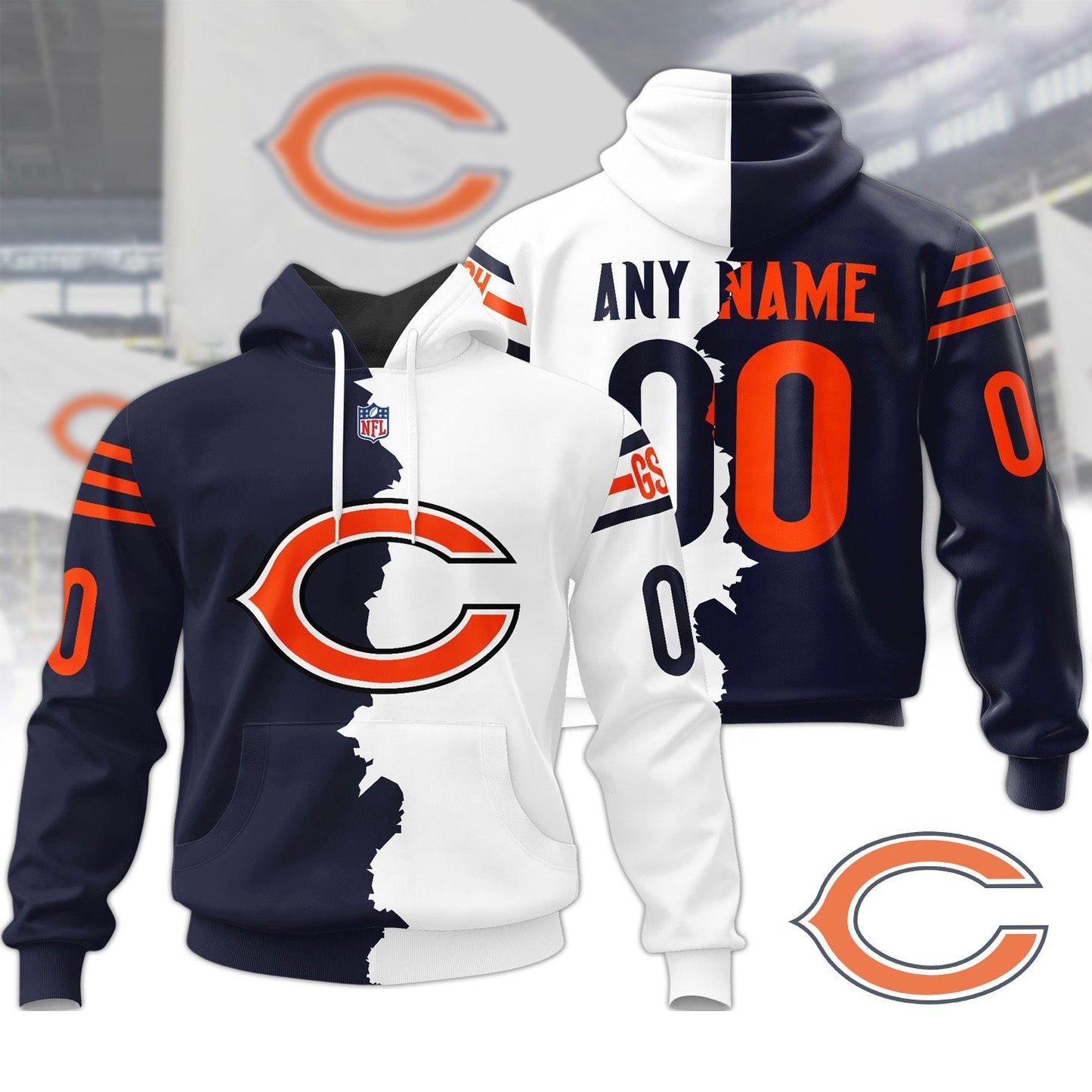 Premium NFL CHI Home Mix Away Hoodie V1 NMD NHM