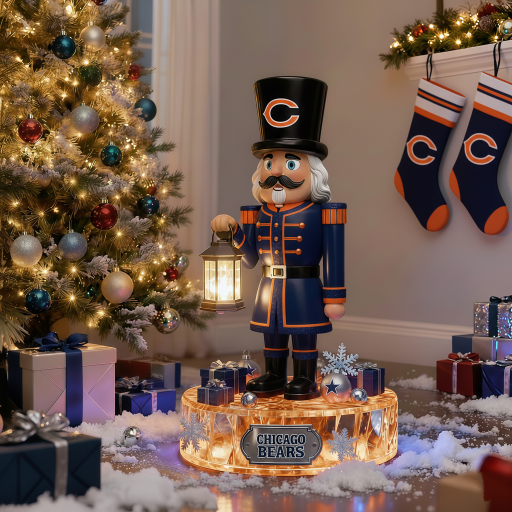 Premium NFL CHI LED Nutcracker Holiday Decor V1 NMD 261125 TTV