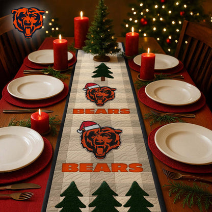 Premium NFL CHI Quilted Christmas Table Runner V1 NMD NHM
