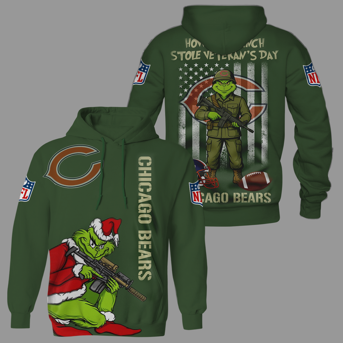 Premium NFL CHI The Grinch Salute Veterans Shirt V1 NMD 311025 TTV