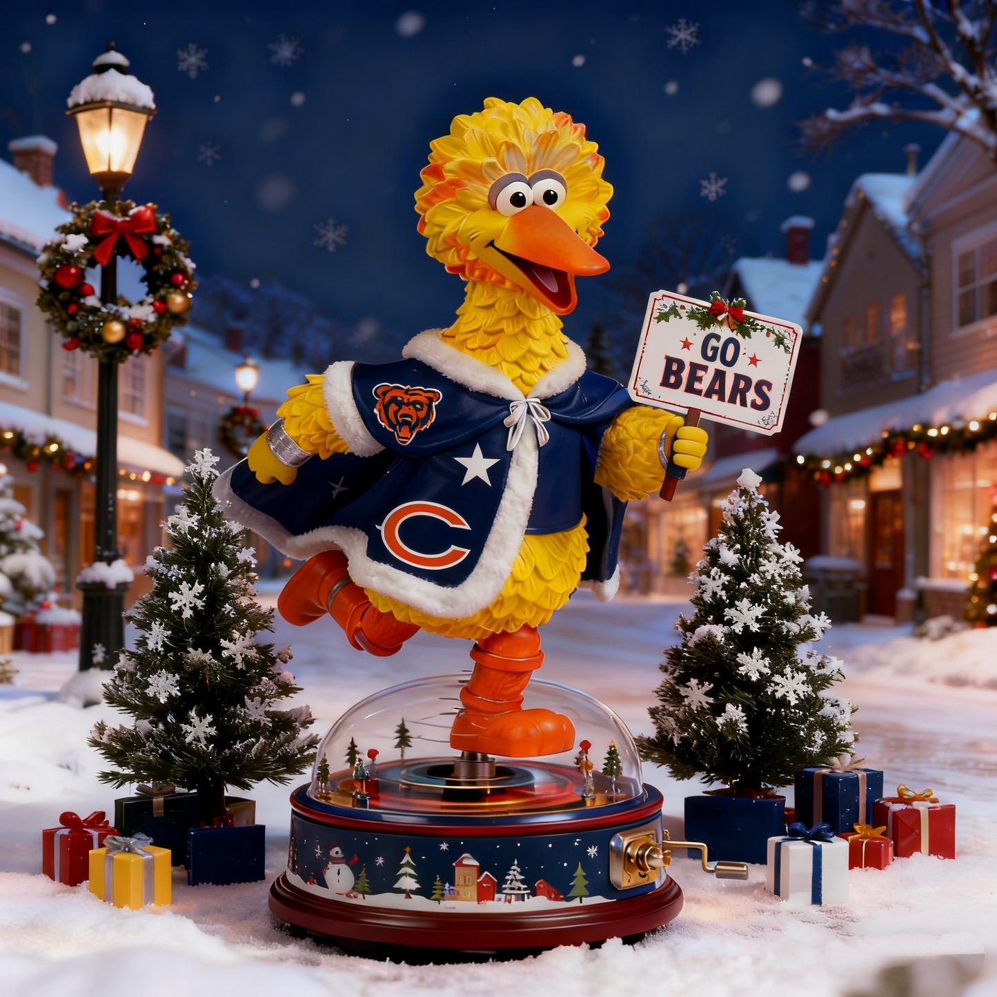 Premium NFL CHI x Big Bird Christmas Arcylic Plaque V1 NMD TTV