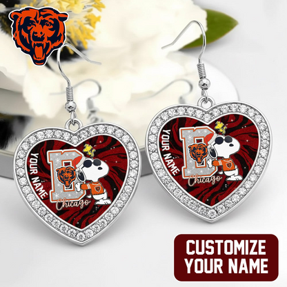 Premium NFL CHI x SNP Custom Heart Earrings V1 NMD TTV