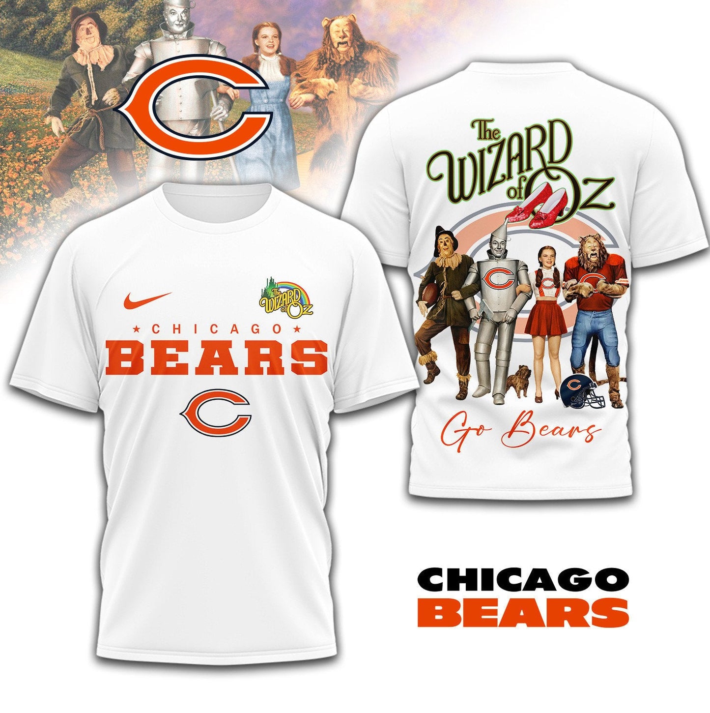 Premium NFL CHI x The Wizard Of Oz T-shirt V1 NMD NHM