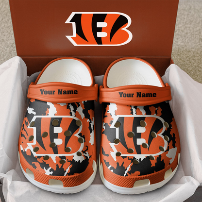 Premium NFL CIN Camo CLogs V1 NMD TTV