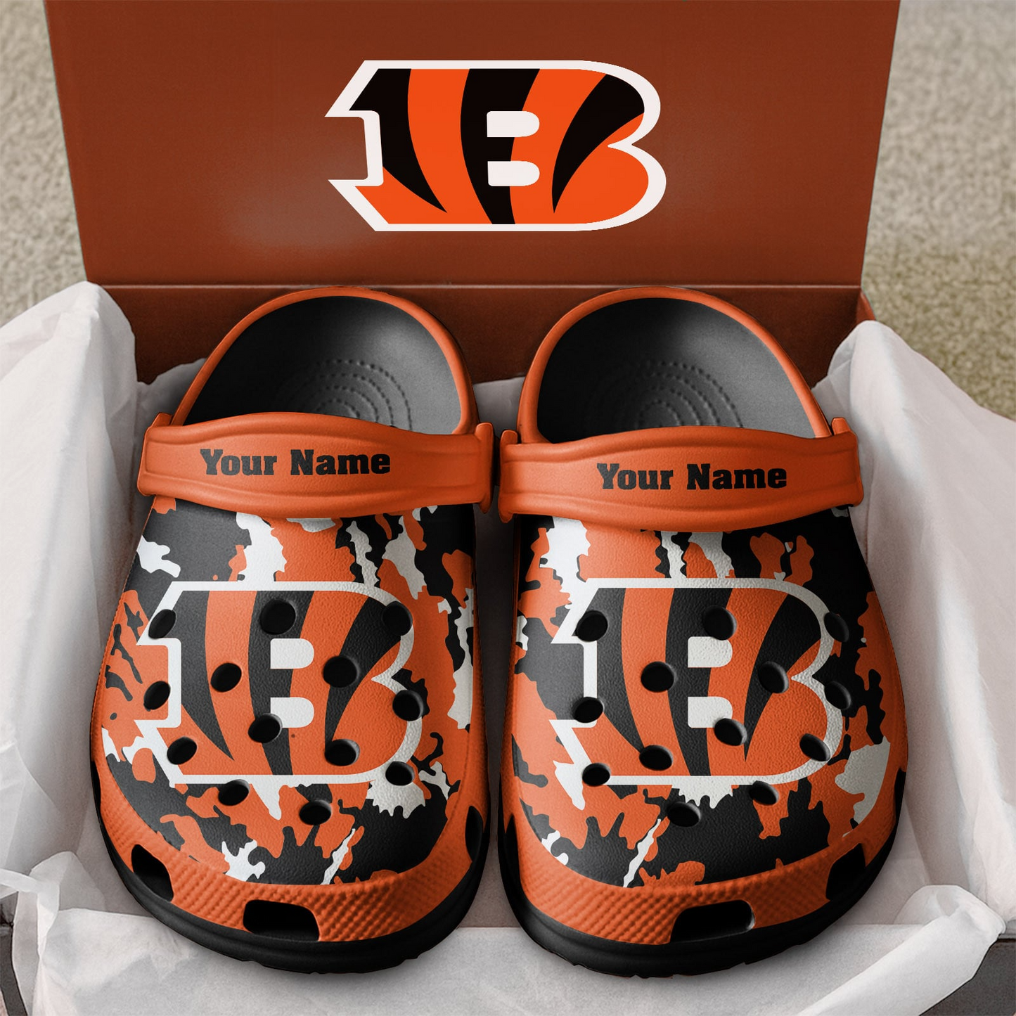 Premium NFL CIN Camo CLogs V1 NMD TTV