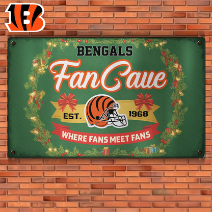 Premium NFL CIN Cave Metal Sign V2 NMD TTV