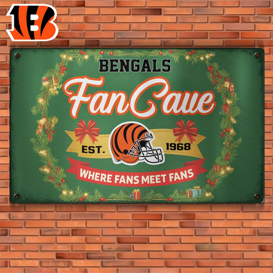 Premium NFL CIN Cave Metal Sign V2 NMD TTV