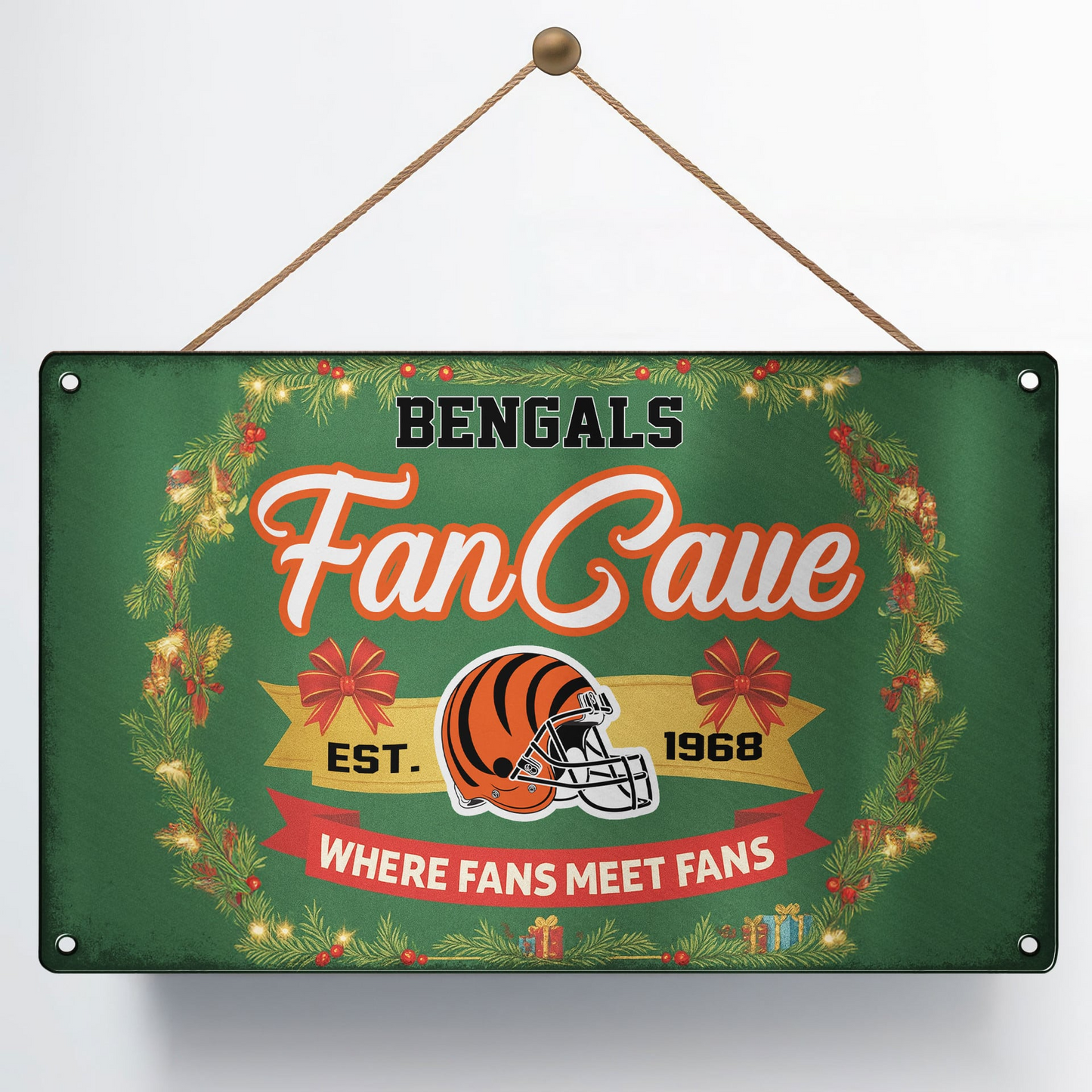 Premium NFL CIN Cave Metal Sign V2 NMD TTV