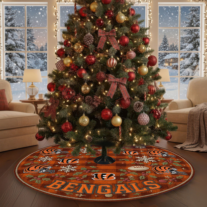 Premium NFL CIN Christmas Tree Skirt V1 NMD TTV