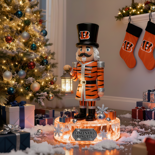 Premium NFL CIN LED Nutcracker Holiday Decor V1 NMD 261125 TTV