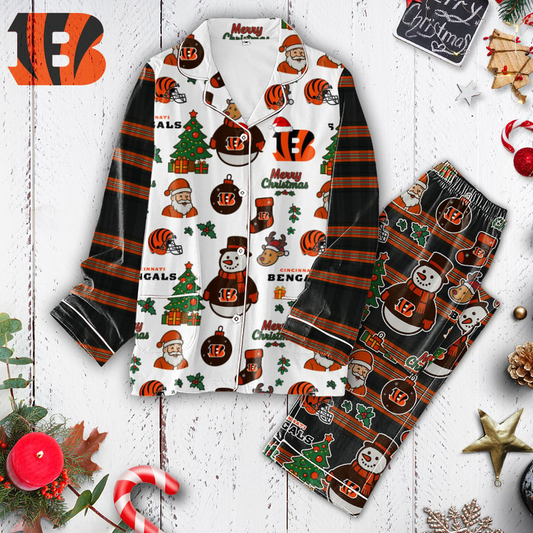 Premium NFL CIN Plaid Button Pajamas Set V1 NMD 291025 TTV