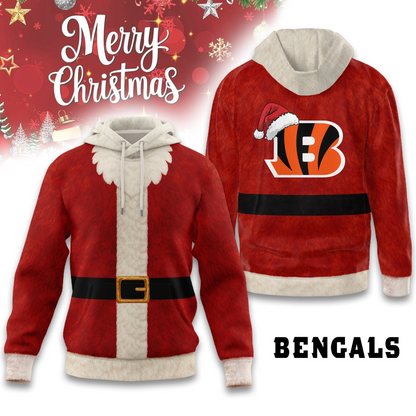 Premium NFL CIN Santa Claus Hoodie V1 NMD TTV