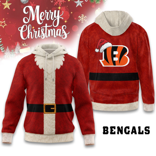 Premium NFL CIN Santa Claus Hoodie V1 NMD TTV