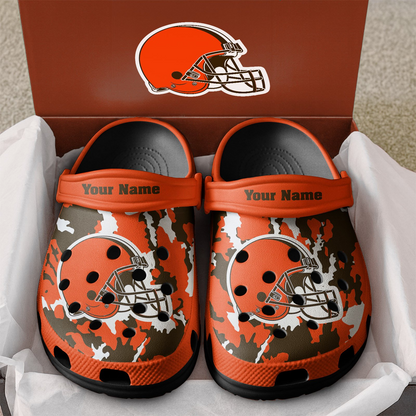 Premium NFL CLE Camo CLogs V1 NMD TTV