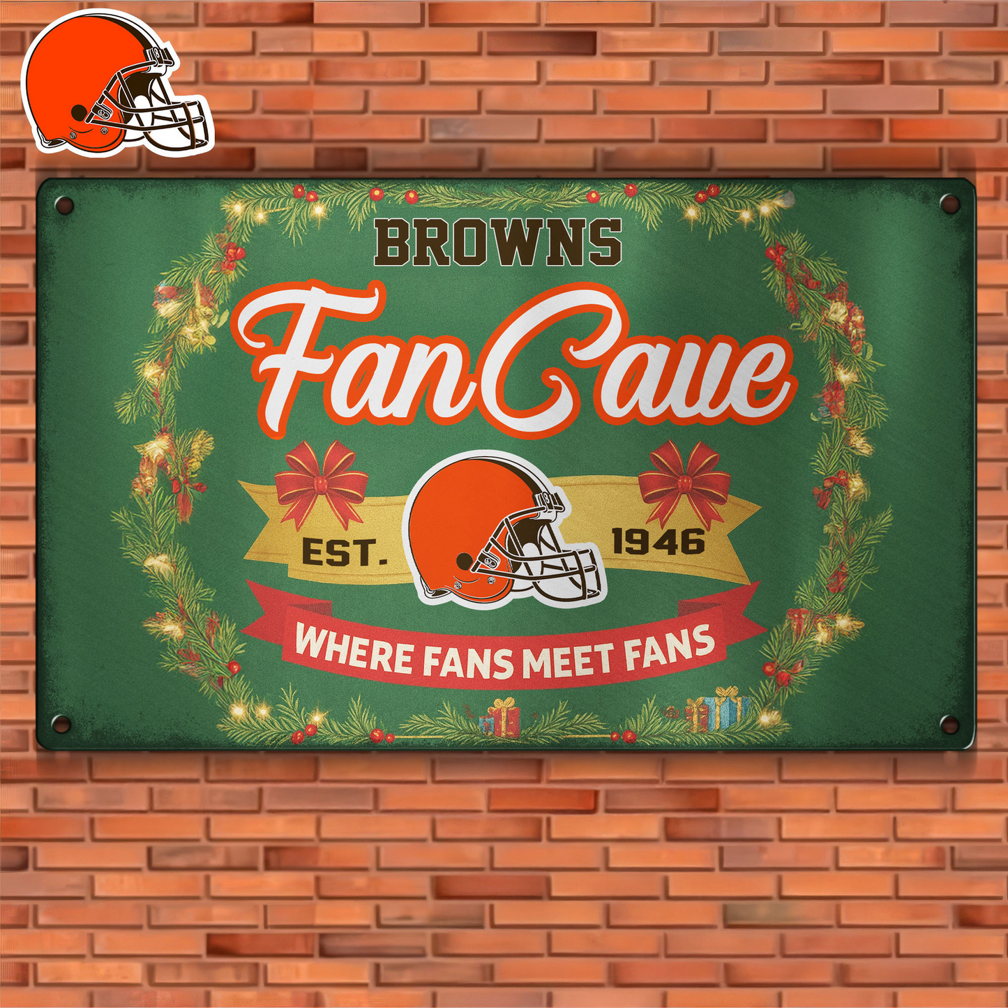Premium NFL CLE Cave Metal Sign V2 NMD TTV