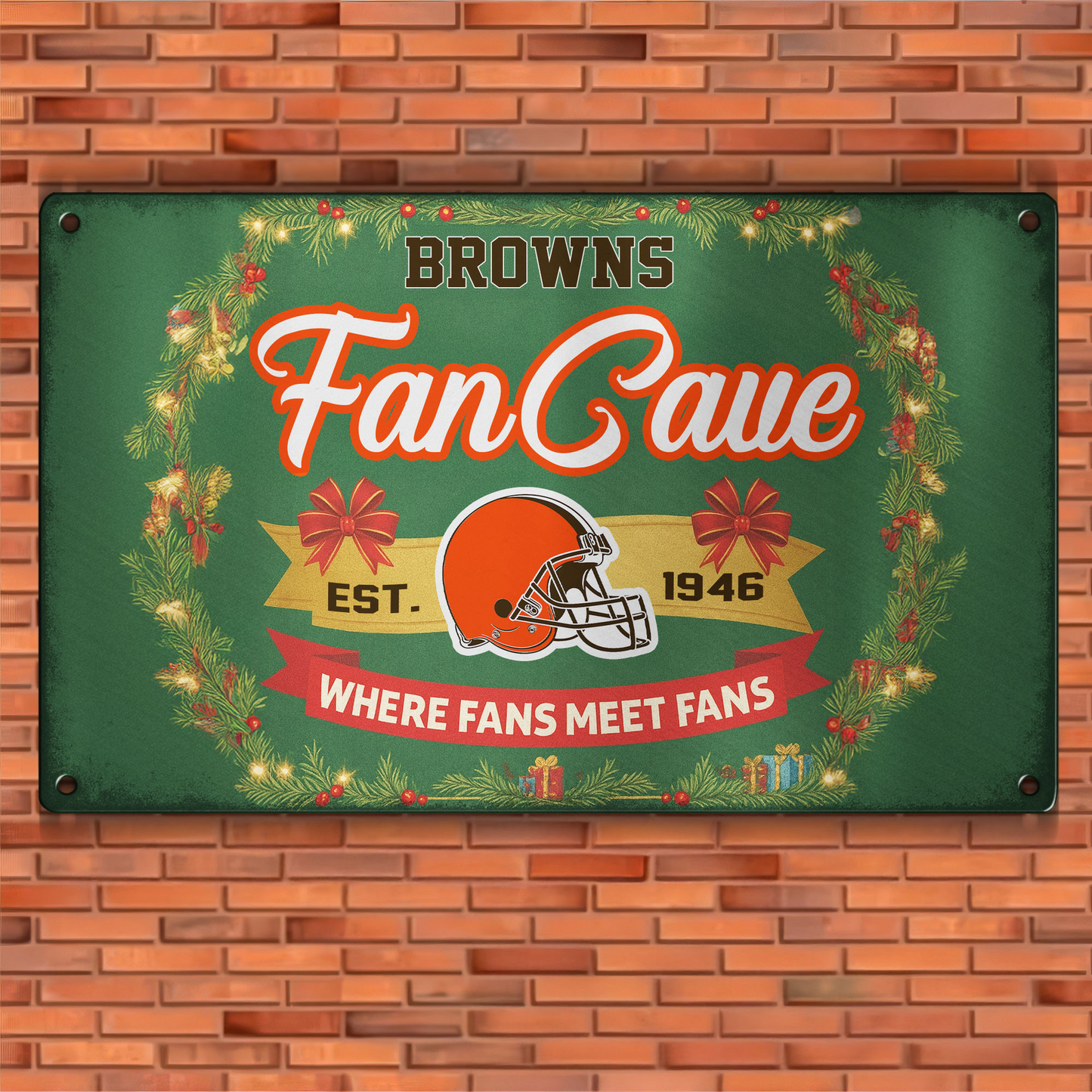 Premium NFL CLE Cave Metal Sign V2 NMD TTV