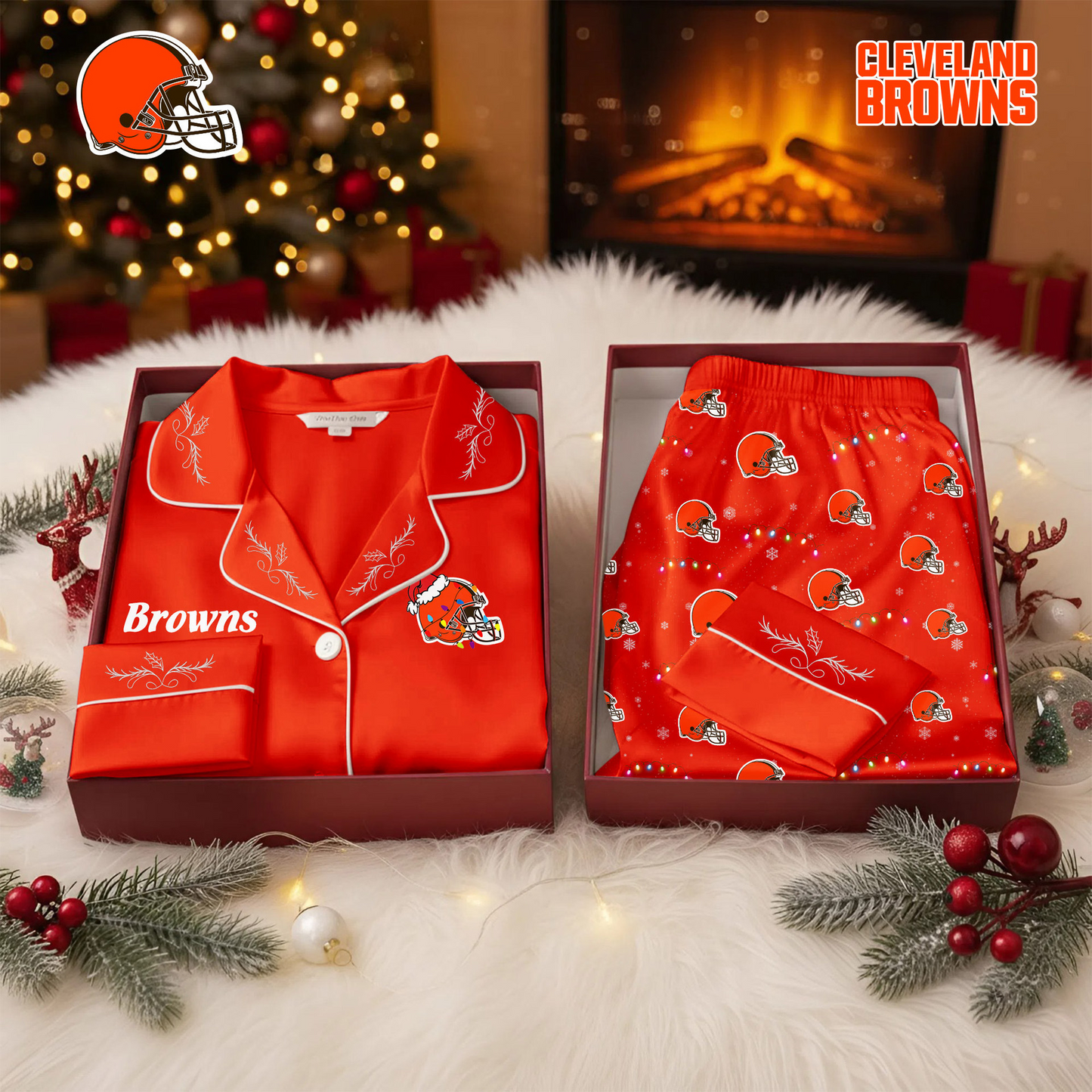 Premium NFL CLE Christmas Pajasma V2 NMD TTV