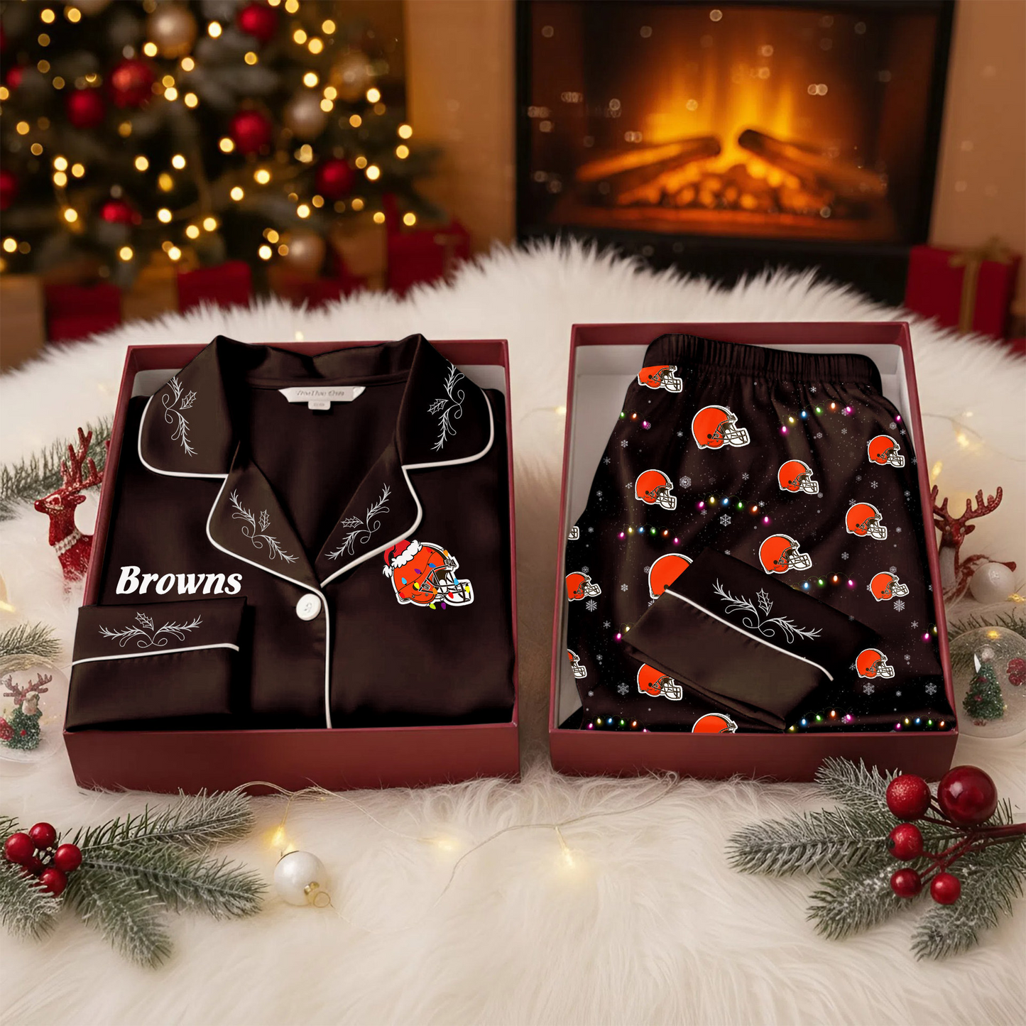 Premium NFL CLE Christmas Pajasma V2 NMD TTV