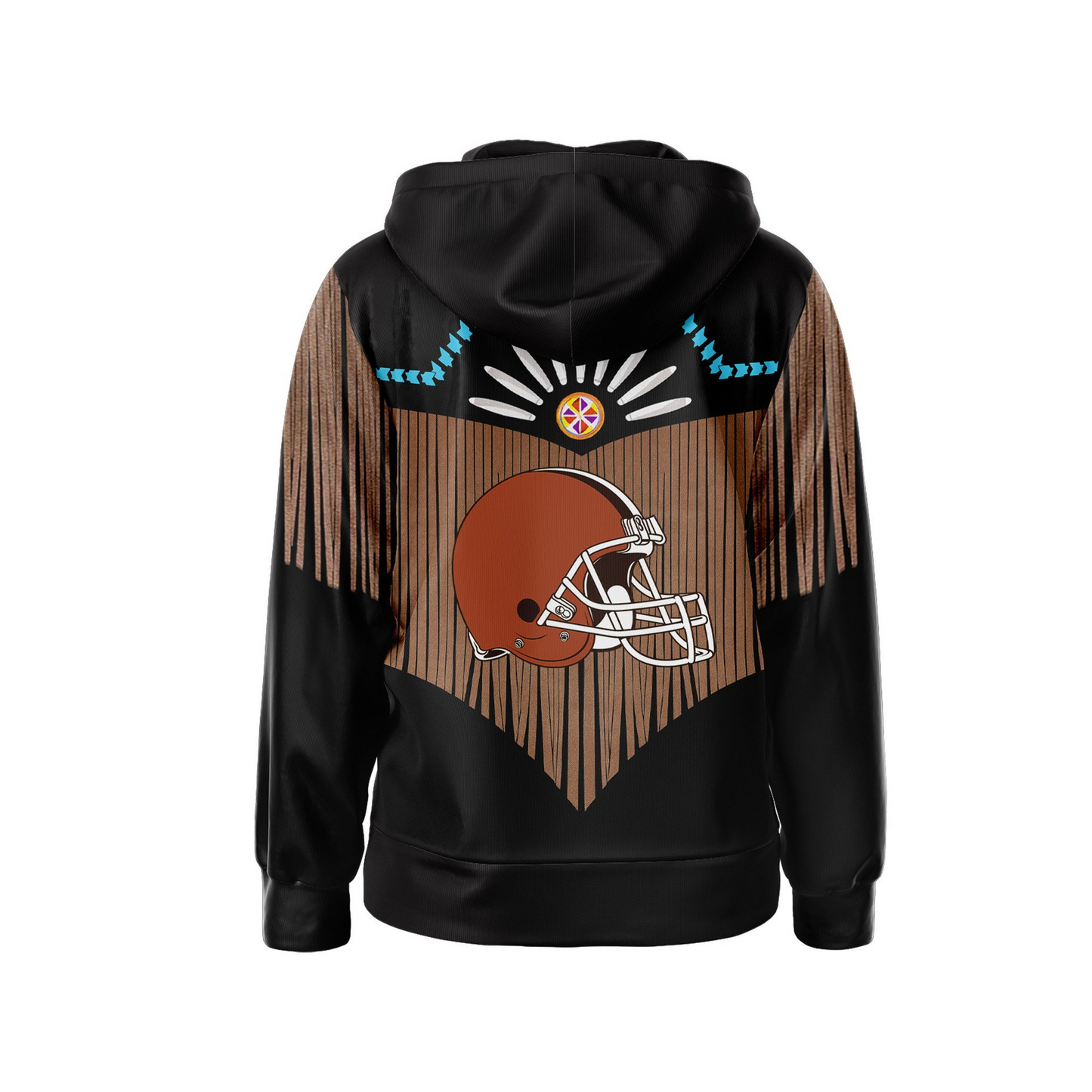 Premium NFL CLE Native American Pattern Zip Hoodie V1 NMD25 TTV