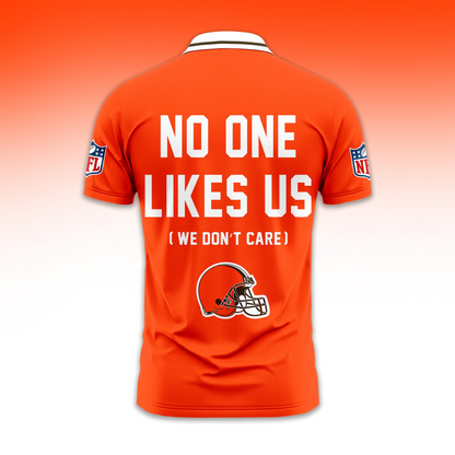 Premium NFL CLE No One Likes Us Polo Shirt V1 NMD TTV