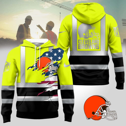 Premium NFL CLE Patriotic Safety Hoodie V1 NMD TTV