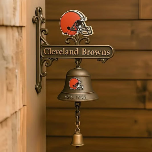 Premium NFL CLE Retro Wall-Mounted Metal Doorbell V1 NMD NHM