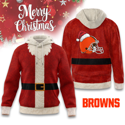 Premium NFL CLE Santa Claus Hoodie V1 NMD TTV