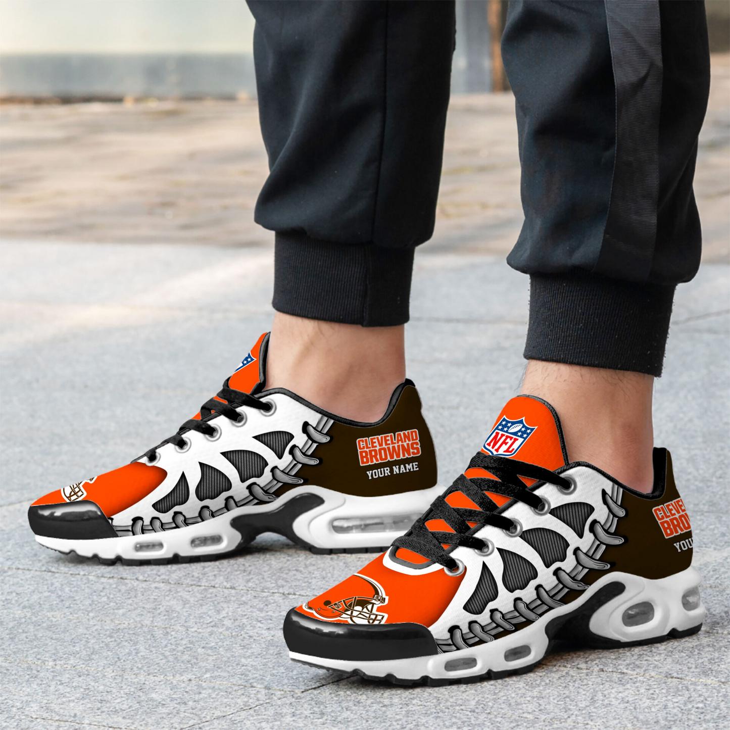 Premium NFL CLE Spine Rush Air Max Sneaker V4 NMD  TTV