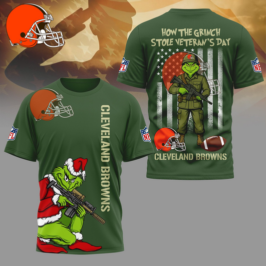 Premium NFL CLE The Grinch Salute Veterans Shirt V1 NMD 311025 TTV