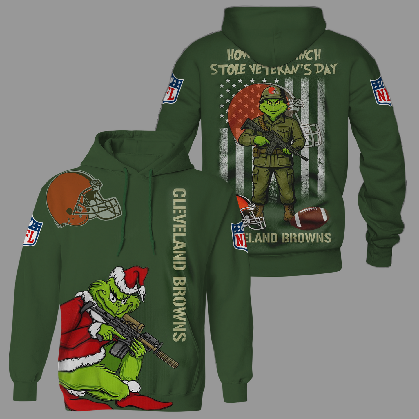 Premium NFL CLE The Grinch Salute Veterans Shirt V1 NMD 311025 TTV