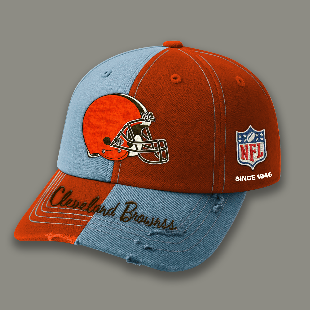 Premium NFL CLE Vintage Patchwork Cap V1 NMD TTV